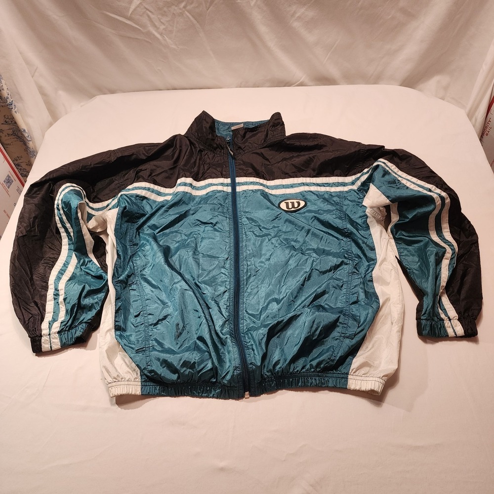 Vintage Wilson‎ Advantage Windbreaker Jacket Full Zip Men's 90s Jog/Golf/Retro
